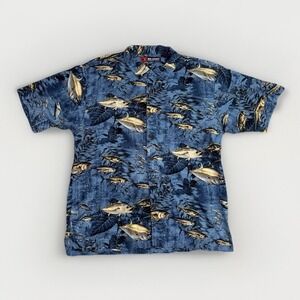 Reel Legends mens sz XL Button up Short sleeve shirt Fishing Fish